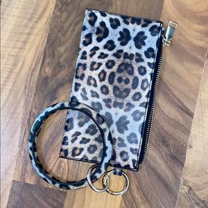 NWOT leopard keychain wristlet